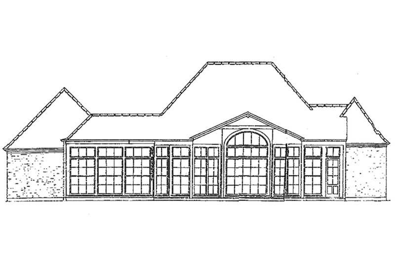 Home Plan - Exterior - Rear Elevation for European House Plan #301-114 - 3 bed, 3 bath