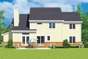 Exterior - Rear Elevation for European House Plan #72-481 - 4 bed, 2.5 bath