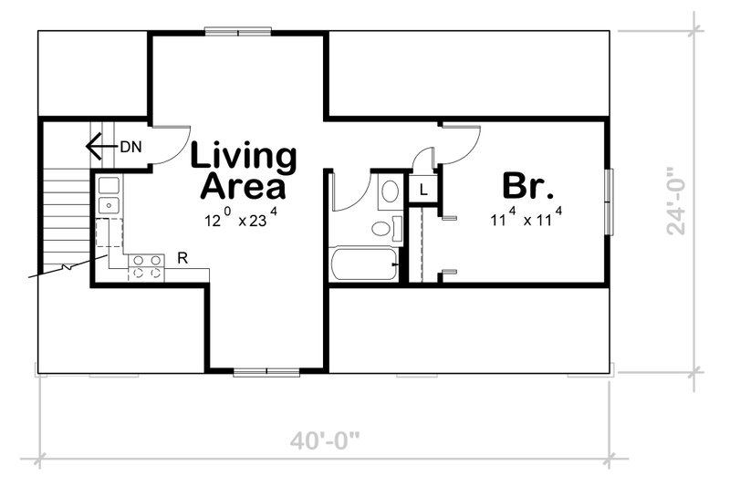 Dream House Plan - Floor Plan - Upper Floor for Traditional House Plan #20-2372 - 1 bed, 1 bath
