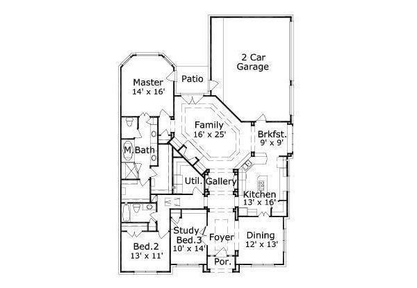 Colonial Floor Plan - Main Floor Plan #411-753