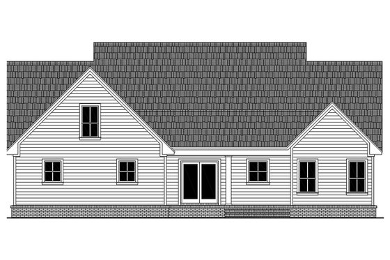 Exterior - Rear Elevation for Farmhouse House Plan #21-442 - 3 bed, 2.5 bath