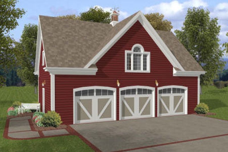 Dream House Plan - Farmhouse Exterior - Front Elevation Plan #56-552