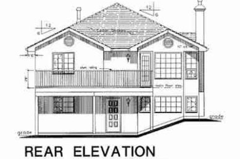 Home Plan - Exterior - Rear Elevation for Traditional House Plan #18-9401 - 5 bed, 3 bath