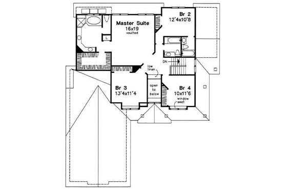Floor Plan - Upper Floor for Country House Plan #50-139 - 5 bed, 4.5 bath