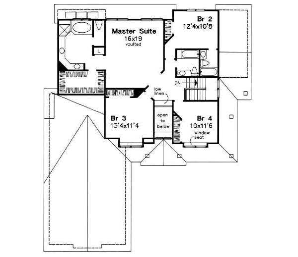 Architectural House Design - Country Floor Plan - Upper Floor Plan #50-139