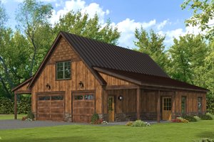 Country Exterior - Front Elevation Plan #932-1056