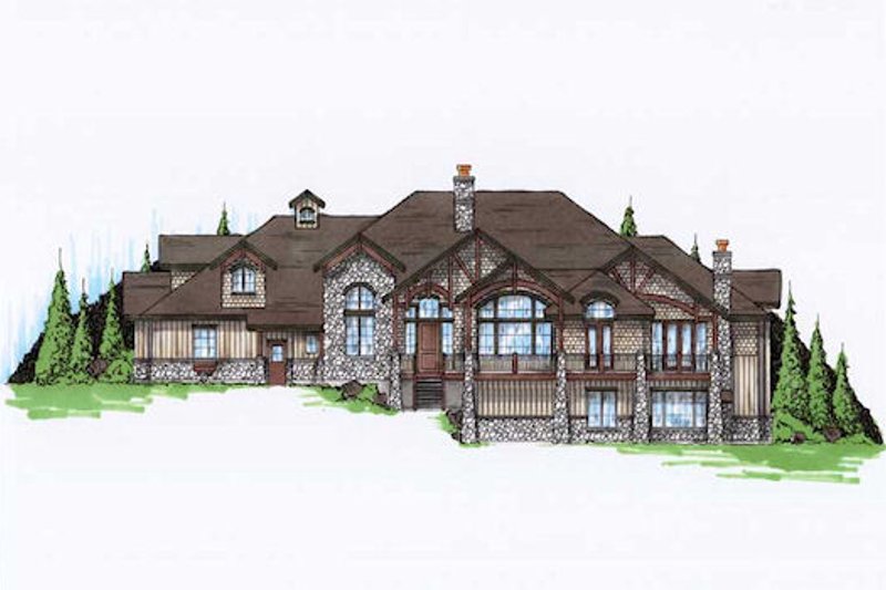 Bungalow Style House Plan - 5 Beds 5.5 Baths 3976 Sq/Ft Plan #5-414