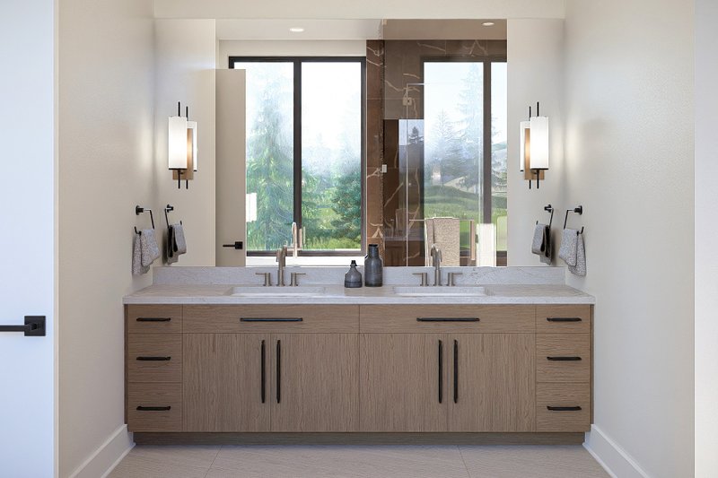 Home Plan - Interior - Master Bathroom 1 for Modern House Plan #455-814 - 1 bed, 1.5 bath