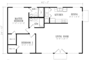 Mediterranean Style House Plan - 2 Beds 2 Baths 1000 Sq/Ft Plan #1-140 