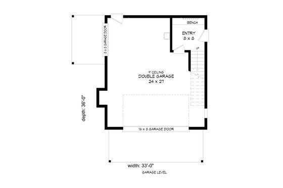 Floor Plan - Main Floor for Contemporary House Plan #932-296 - 1 bed, 1 bath