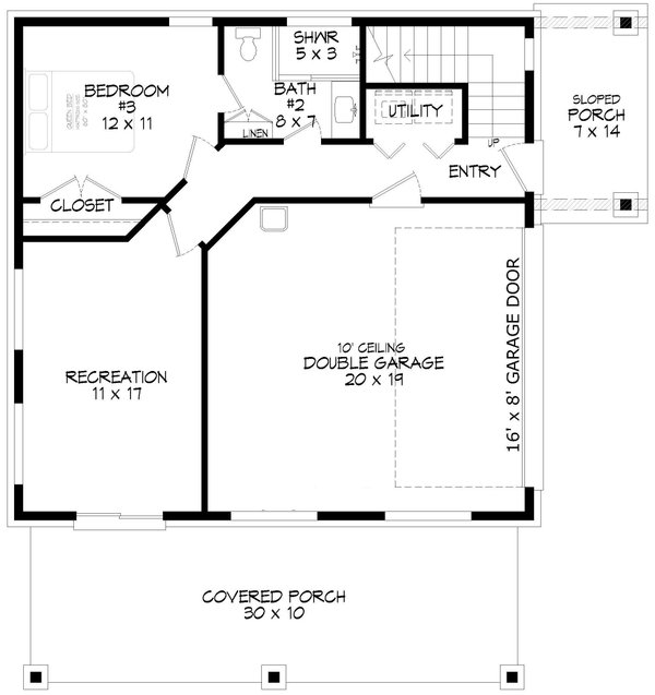 House Design - Beach Floor Plan - Main Floor Plan #932-976