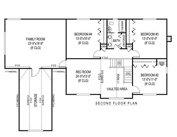 Country Floor Plan - Upper Floor Plan #11-233