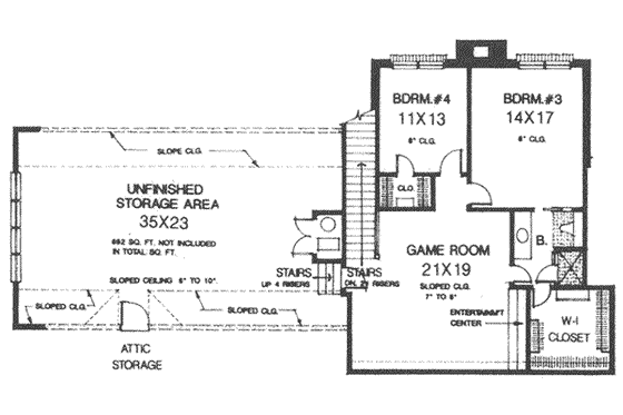 Floor Plan - Upper Floor for Southern House Plan #310-508 - 4 bed, 3.5 bath