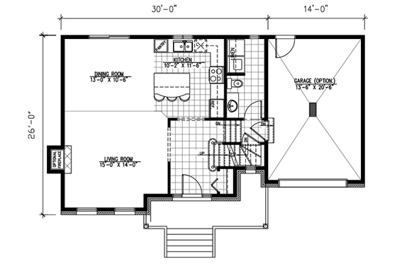 Floor Plan - Main Floor for European House Plan #138-243 - 3 bed, 1.5 bath