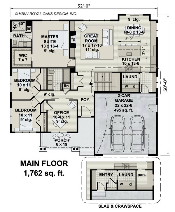House Blueprint - Traditional Floor Plan - Main Floor Plan #51-1179