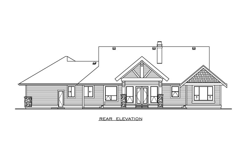 Architectural House Design - Exterior - Rear Elevation for Craftsman House Plan #1100-139 - 3 bed, 2.5 bath