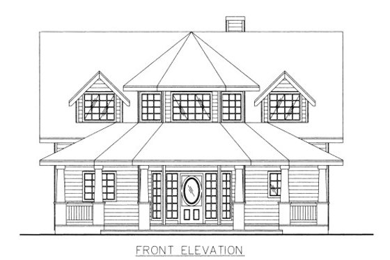 Exterior - Front Elevation 3 for Victorian House Plan #117-701 - 4 bed, 3 bath