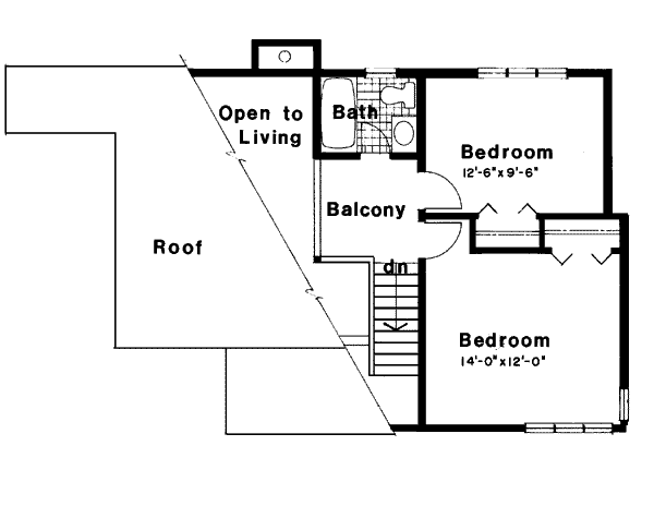 Contemporary Floor Plan - Upper Floor Plan #312-839