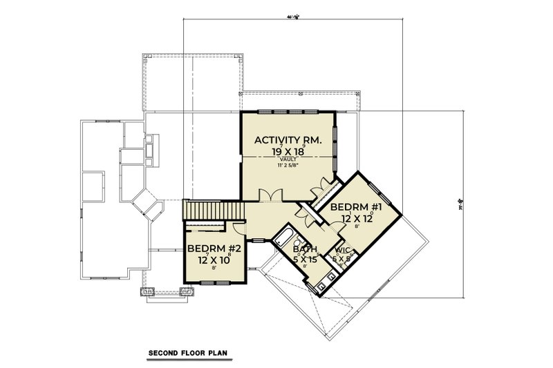 Home Plan - Floor Plan - Upper Floor for Farmhouse House Plan #1070-156 - 3 bed, 3 bath