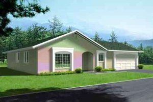 Ranch Exterior - Front Elevation Plan #1-1211