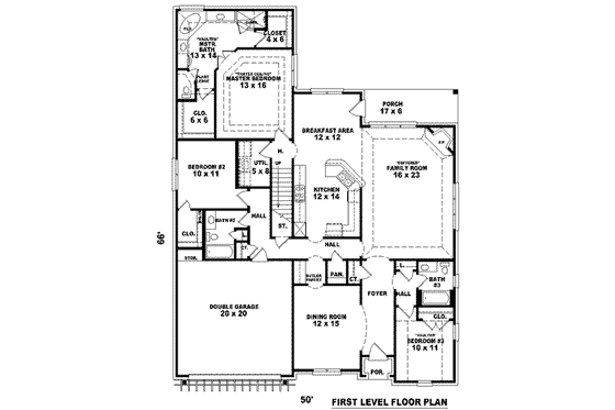 Floor Plan - Main Floor for European House Plan #81-1156 - 3 bed, 3 bath