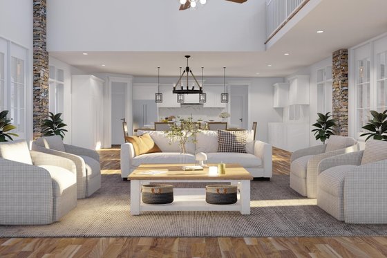 Interior - Family Room for Craftsman House Plan #17-3419 - 3 bed, 3 bath