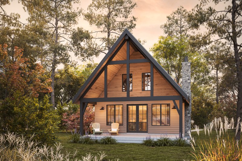 Home Plan - Exterior - Rear Elevation for Cabin House Plan #1114-2 - 2 bed, 2 bath