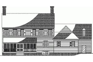 Colonial style, Southern design home, rear elevation
