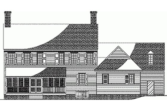 Colonial style, Southern design home, rear elevation