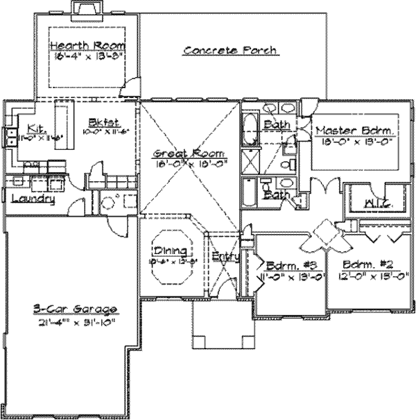 House Blueprint - European Floor Plan - Main Floor Plan #31-124
