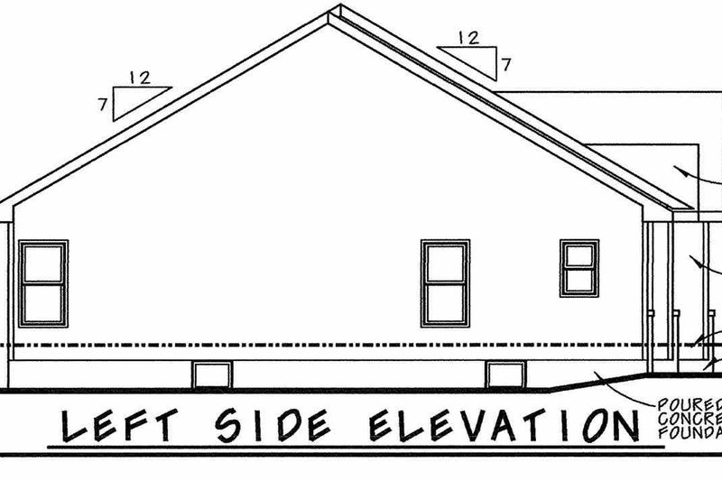 Architectural House Design - Exterior - Other Elevation for Ranch House Plan #20-2234 - 3 bed, 2.5 bath