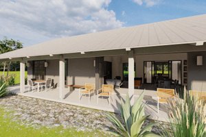 Exterior - Rear Elevation for Ranch House Plan #449-16 - 3 bed, 2 bath