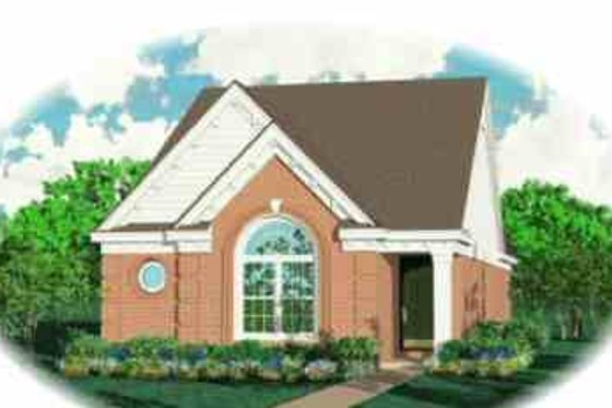 Exterior - Front Elevation for European House Plan #81-165 - 3 bed, 2 bath