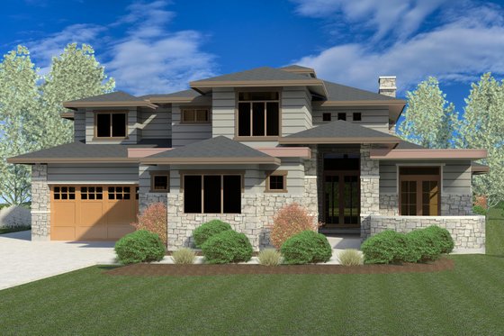 Exterior - Front Elevation for Contemporary House Plan #920-85 - 7 bed, 5.5 bath