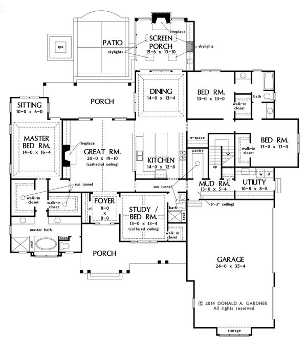 Craftsman Floor Plan - Main Floor Plan #929-7