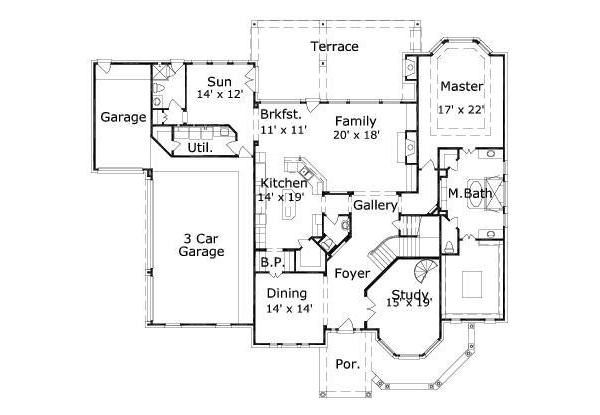 Traditional Floor Plan - Main Floor Plan #411-337