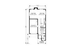 Floor Plan - Main Floor for Craftsman House Plan #53-528 - 3 bed, 2.5 bath