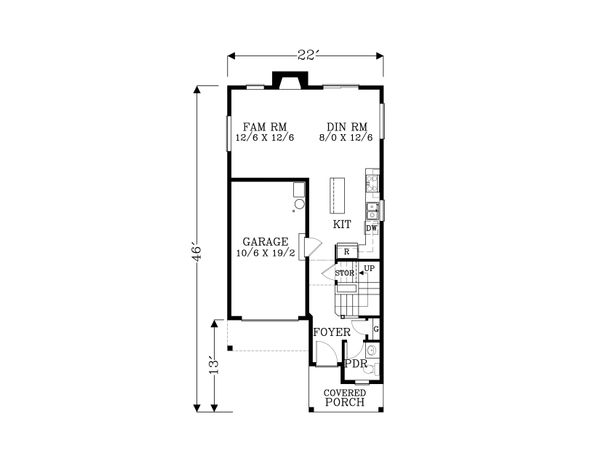 Craftsman Floor Plan - Main Floor Plan #53-528