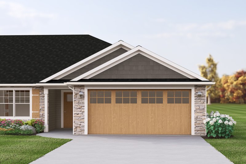 House Blueprint - Exterior - Front Elevation 3 for Craftsman House Plan #1064-326 - 2 bed, 2 bath