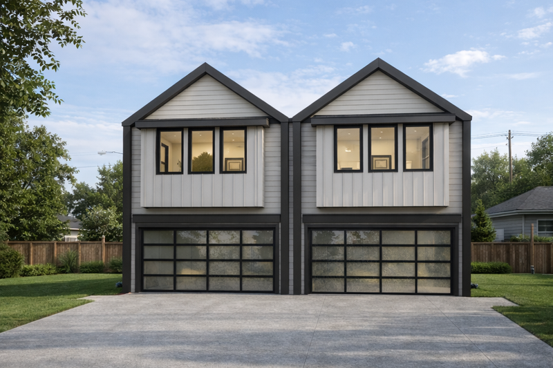 House Plan Design - Exterior - Front Elevation 2 for Modern House Plan #1129-35 - 6 bed, 7 bath