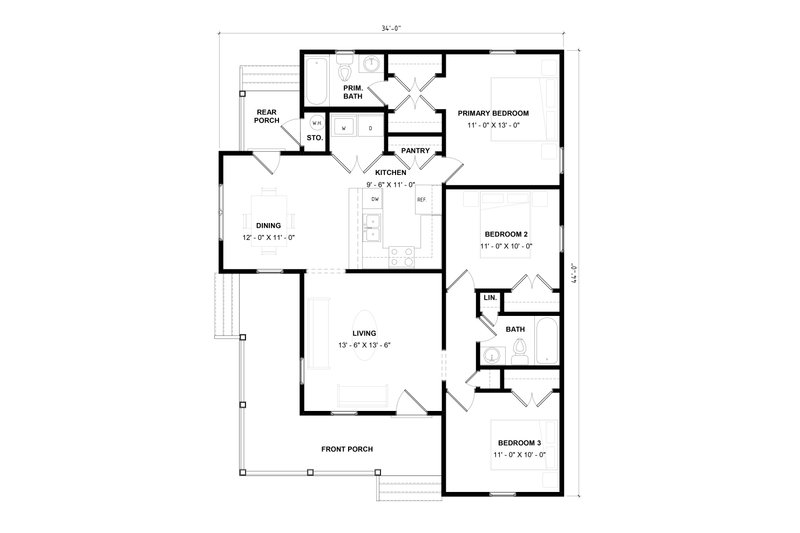 House Plan Design - Floor Plan - Main Floor for Victorian House Plan #936-69 - 3 bed, 2 bath