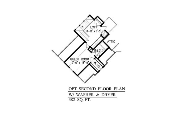 Floor Plan - Upper Floor 1 for Craftsman House Plan #54-415 - 3 bed, 2 bath