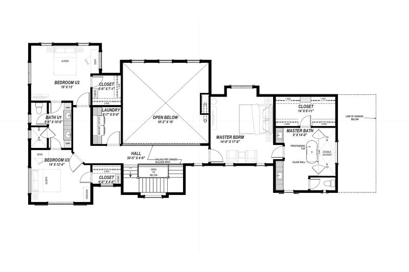 House Design - Floor Plan - Upper Floor for Traditional House Plan #1069-38 - 4 bed, 3.5 bath