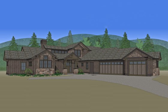 Exterior - Front Elevation 6 for Craftsman House Plan #892-11 - 3 bed, 4.5 bath