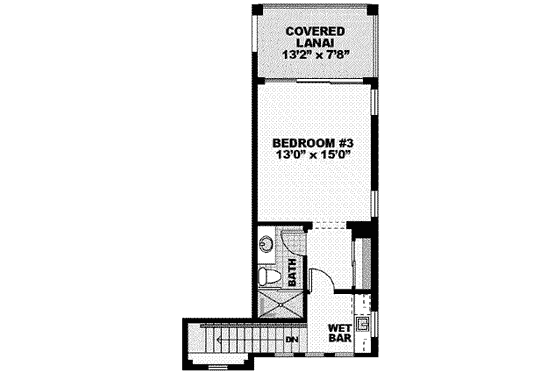 Floor Plan - Upper Floor for European House Plan #27-297 - 3 bed, 3 bath