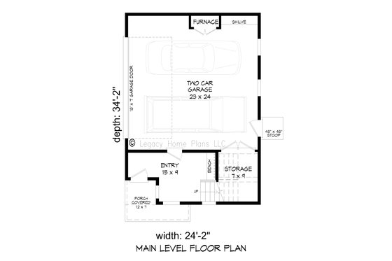 Floor Plan - Main Floor for Contemporary House Plan #932-633 - 4 bed, 3 bath
