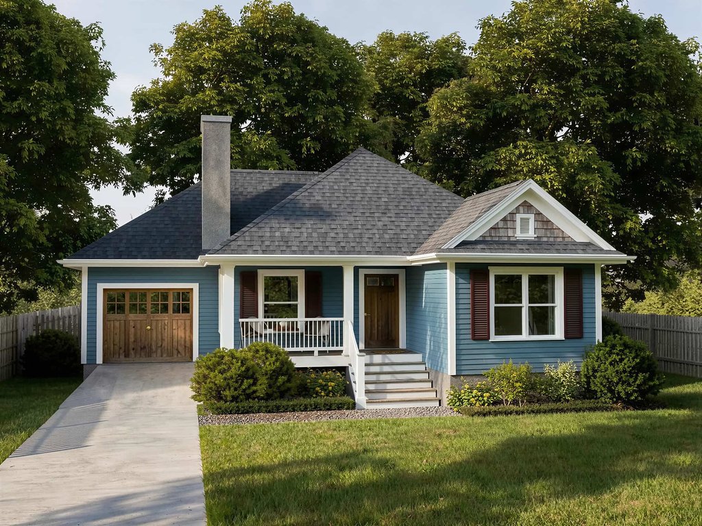 Exterior - Front Elevation 2 for Bungalow House Plan #79-165 - 3 bed, 2 bath