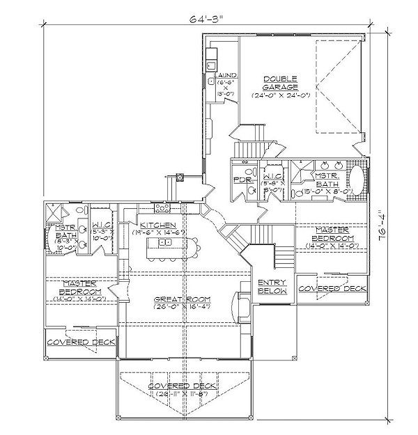 Home Plan - Bungalow Floor Plan - Main Floor Plan #5-377