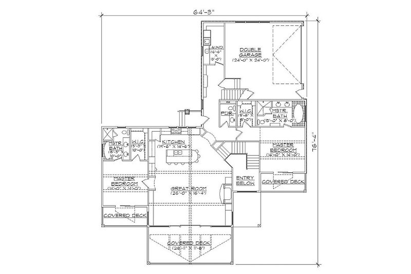 Dream House Plan - Floor Plan - Main Floor for Bungalow House Plan #5-377 - 4 bed, 4.5 bath