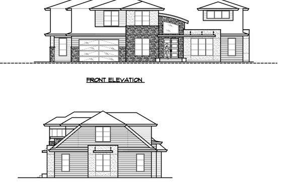 Exterior - Other Elevation 2 for Modern House Plan #1066-53 - 4 bed, 3.5 bath